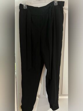 Heart soul High-Rise Black Tie-Waist Tapered Pants